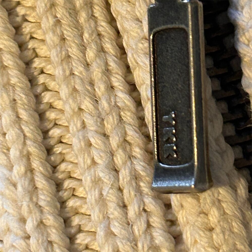 Lands’ End Vintage Cable Knit Zip Cardigan 100% Cotton Made in Japan Petite SZ S - Picture 8 of 11